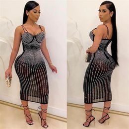 2021 Sexy Women Illusion Dress Sleeveless Rhinestons Spring Summer Party Gowns Plus Size Special Occasion Dresses 277H