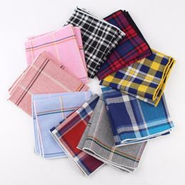100 Cotton Handkerchief Scarves Vintage Hankies Men Pocket Square Handkerchiefs Striped Solid Snot Rag 2222 cm5636764