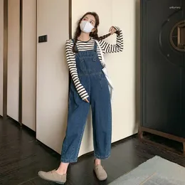 Women's Jeans 2024 Japanese Harajuku Style Women's Blue Denim Suspender Jumpsuit Kawaii Loose Casual Outfits Y2k Clothing Pants