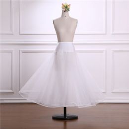 A-line Long Tulle Petticoats for Wedding Dress Crinoline Petticoat Underskirt One Layer Hoop Knitted White Skirt Rockabilly 280D