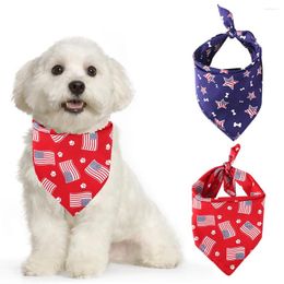 Dog Apparel Fashion Printing Pet Triangle Towel Cat Bandana Creative American Flag Bib Decor Accessories