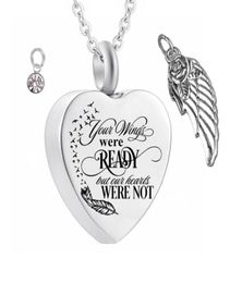 Stainless Steel Angel Wings Cremation Jewellery Ash Necklaces Keepsake Memorial Name customization Urn Pendant Necklace for Ashes2317785