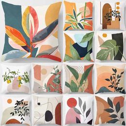 Pillow Cover Abstract Plant Case Home Decoration Car Sofa Cojines Decor Throw Pillows Funda 45x45