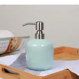 Liquid Soap Dispenser 1pc Portable Hand Snitzer Holder Solid Color Ceramics Dispensera Bathroom Kitchen Restroom Organizer