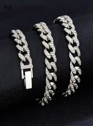 Chains YCD Men Women Hip Hop Iced Out Bling Chain Necklace Punk 13mm Miami Cuban Bracelet Fashion Charm Jewelry5407769