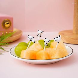 Disposable Flatware 8pcs/set Cute Panda Fruit Fork Kids Snack Dessert Decoration Forks Toothpick Lunch Salad Accessories Cake Picks