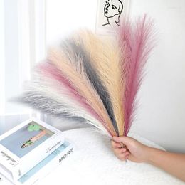 Decorative Flowers 1PC Artificial Pampas Grass Wedding Decorations Fake Flower Bouquet For Living Room Vase DIY Home Decor Boho Fluffy Plant