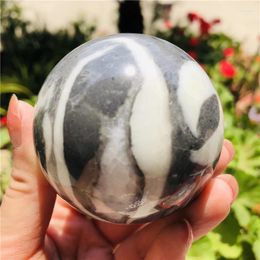 Decorative Figurines Natural Shell Jasper Thousand Eye Stone Crystal Quartz Ball Healing