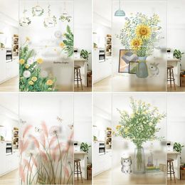 Window Stickers Landscape Pastoral Pattern Frosted Glass Sticker Opaque Toilet Anti-lighting Bathroom Film Anti-peep Shading Paper