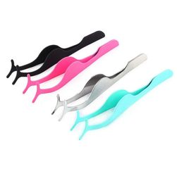 Stainless Steel False Eyelash Fake Eye Lash Tweezers Applicator Clip Makeup Tool Beauty Multicolors for Choose5731478