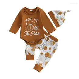 Clothing Sets Pudcoco Baby Boys Outfits Born Halloween Letter Print Rompers And Drawstring Pants Hat Set Infant Suits 0-18M