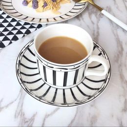 Cups Saucers Creative White Bone China Coffee Simple Cup Saucer Set Traditional Chinese Tea Taza Cafe Portatil Household Goods 50CS50