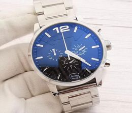 Fashion Mens Watches Top Brand Luxury Stainless Steel Sport Watch Chronograph Man Big Quartz Wristwatch Men clock Relogio Masculin9759887