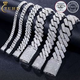 Mossanite Hip Hop Jewelry 6Mm-25Mm Pass Diamond Tester Sterling Sier VVS Moissanite Iced Out Cuban Link Bracelet For Mens