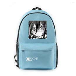 Backpack Fashion Trendy Kokichi Ouma Notebook Backpacks Pupil School Bags Print Oxford Waterproof Boys/Girls Laptop