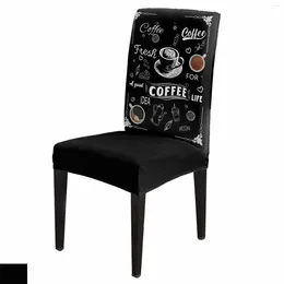 Chair Covers Coffee Beans Cup Dining Spandex Stretch Seat Cover For Wedding Kitchen Banquet Party Case