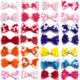 Dog Apparel 50/100pcs Valentine's Day Ball Style Dogs Cat Collar Accessories Slide Pet Puppy Charms Girl Boy Grooming Bows