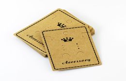 55778cm Kraft Paper Stud Earrings Necklace Tag Jewellery Display Card Ear Stud Hooks Cardboard Tags 100 pcslot5428848