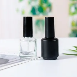 Storage Bottles 5pcs 15ml Empty Nail Polish Bottle Glass With Soft Brush Cap For Art Sample Refillable Oil Packing