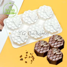 Baking Moulds Dorica 6 Hole Beehive Silicone Mousse Mould 3D Jelly Chocolate Mold DIY Soap Candle Model Cake Decorating Tools Kitchen