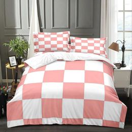 Bedding Sets Chessboard Grid Duvet Cover Set Groovy Hippie Comforter Microfiber Soft Include 1 2 Pillowcases