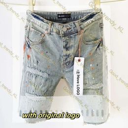 Men's Shorts Casual Men Jeans Motorcycle Purple Jeans Shorts Designer Shorts Straight Short Denim Pant Women Distressed Ripped Biker Blue Jean Shorts Slim Fit 641