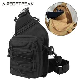 Tactical Sling Waist Bag Gun Holster Military Shoulder Bag Hiking Camping Daypack Outdoor Hunting Chest Pack Army Backpack 2202112615491