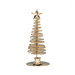 Candle Holders Christmas Tree Holder Home Decoration European-Style Metal Pine Reusable For Family And F