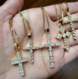 NS1082 High Quality Diamond Christian Religion Jewelry Gold Plated Stainless Steel Chain CZ Micro Pave Pendant Necklace2246572