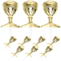 Wine Glasses Religious Cake Topper Holy Cup Chalice Decoration Cross God Bless Cupcake Mini Grail