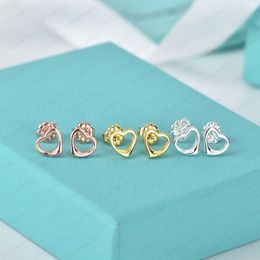 Hollow heart earrings 18K gold-plated luxury brand designer letter earrings female simple hollow earrings wedding Jewellery 2315