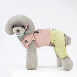 Dog Apparel Striped Pet Clothes Puppy Cute Pyjamas Dogs Cotton Rompers Cats Jumpsuits Shirt Free Ship Drop