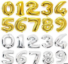 40 inch 09 goldsilver foil number balloons birthday wedding party decoration helium inflatable balloon8473220