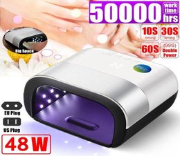 NEW UV Lamp Painless Nail Dryer 48W LED Lamp Nail with Smart Timer Memory Digital Timer Display Drying Machine6201817
