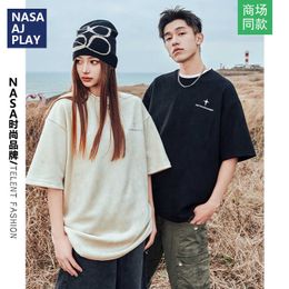 NASA American Short sleeved T-shirt for Mens Summer New Trendy Student Loose Half Couple