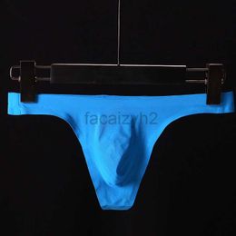 Underpants 5 Pack Mens Boxer Briefs New men's thong low waist sexy thin ice silk one piece traceless 3D punch sexy underwear men