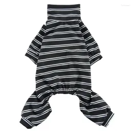 Dog Apparel Stripe Pyjamas Spring Summer Elasticity Cooling Design Clothes Outfit Turtleneck Puppy Onesie Pjs Jumpsuit For Small