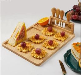 Plates Bamboo Cheese Board Set Bread Pan Fruit Plate Steak Western Tableware Slate Dinner Butter Dish Snack Bowl