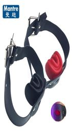 Mantre Safe Latex New Fetish Bondage Open Mouth Gag Bite Head Harness Restraints Erotic Oral Fixation Sex Toys For Couples Y1810077955488