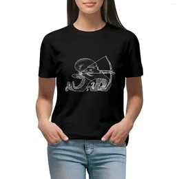 Women's Polos Octopus Archer - Stippling Line Art T-shirt Aesthetic Clothing Tops Cute T-shirts For Women