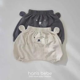 Shorts shorts de bebê coreano Ins estilo de calças soltas Summer recém -nascido pão de pão de urso D240510