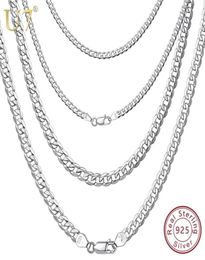 U7 Solid 925 Sterling Silver Chain for Men Women Teen Jewellery Italian FigaroCuban Curb Chains Layering Necklace SC289 2203267790144