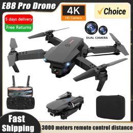 Professional Drone E88 4K Wide-Angle HD Camera WiFi FPV Height Hold Foldable RC Quadcopter - Not a Camera-Free Children's Toy