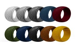 10pack Fashion newest style silicone ring 10 colors group Rubber Wedding Bands men039s sport wear4186036