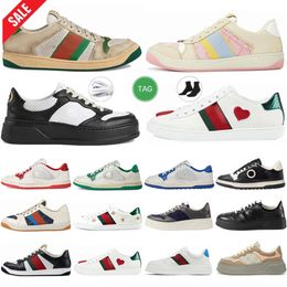Vintage Designer Casual Shoes Mac80 Ace Embossed Screener Sneakers Striped Chunky Platform Sole Leather Walk Trainers For Mens Womens Luxury Shoe Chaussure 821 30