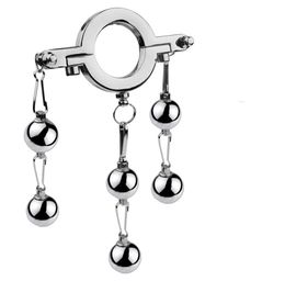 SM Cockrings Male Metal Weightbearing Ball Exercise Delayed Ejaculation Device Lock Rings Erection Sex Toy For Men5724811