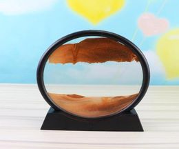 Bandanas 712inch Moving Sand Art Picture Round Glass 3D Deep Sea Sandscape In Motion Posters Livre Decoration Luxe Display Flowin2947629