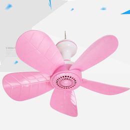 Fans household small ceiling mosquito net student dormitory mini pink green colorful silent wind large