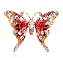 Christmas Gift Luxury Butterfly Brooch Suit Scarf Clip Women Dress Wedding Bridal Lapel Pin Party Jewellery rhinestone brooch6424872