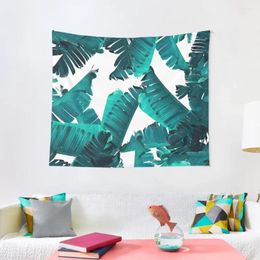 Tapestries Banana Leaves Teal Tapestry Decoration Room Decorating Aesthetic Bedroom Wall Carpet